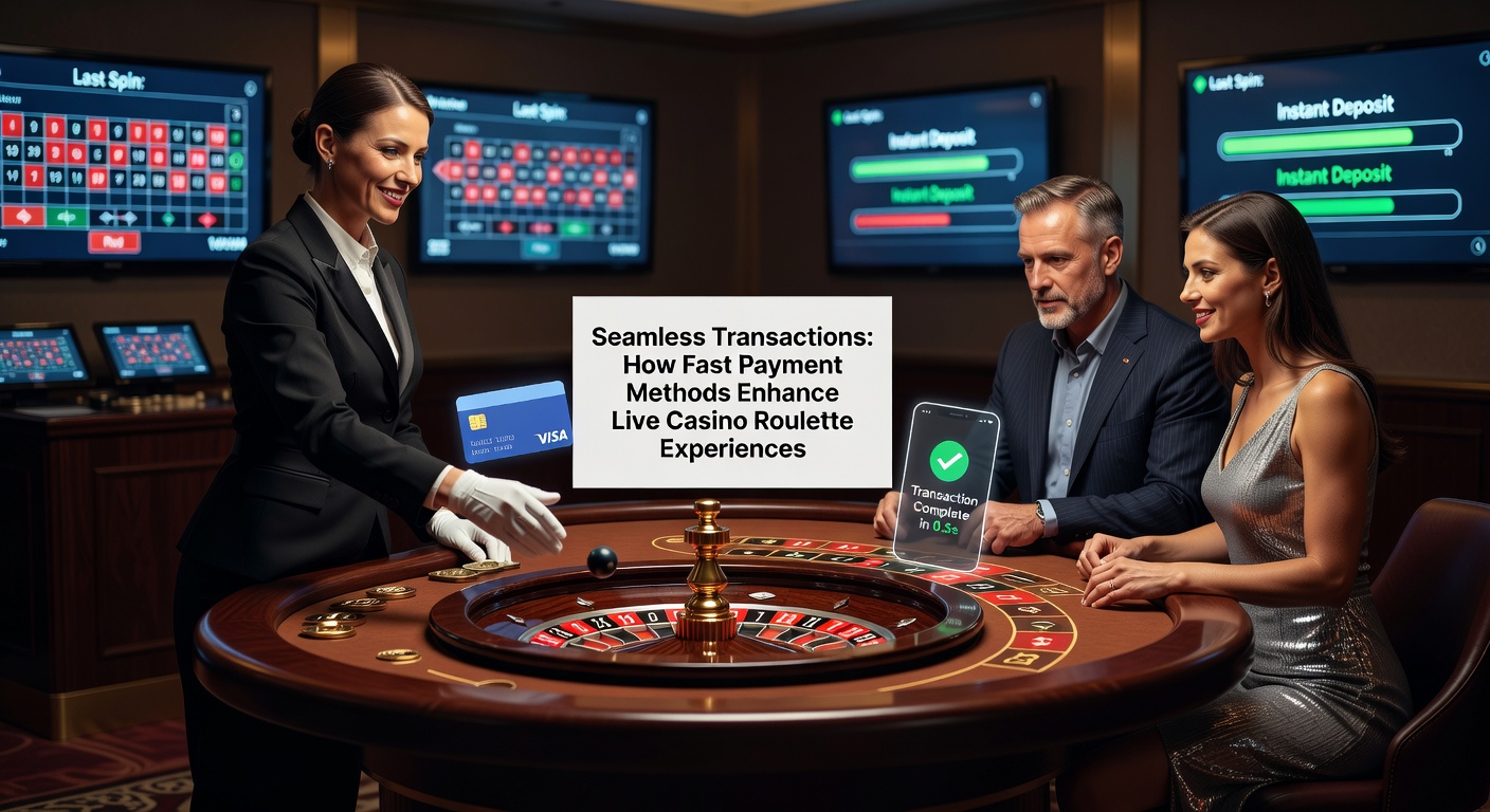 Live-Roulette-Tisch mit digitalen Zahlungsoptionen im Vordergrund, die den nahtlosen Ablauf illustrieren