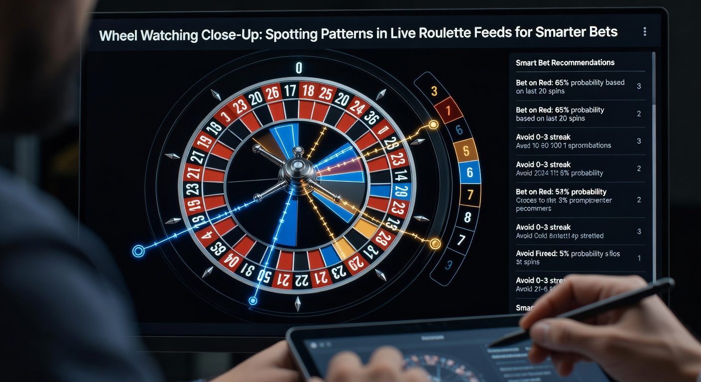 Analyse-Screenshot eines Roulette-Trackers mit hervorgehobenen Hot-Zonen und Spin-Historie in einem Live-Feed